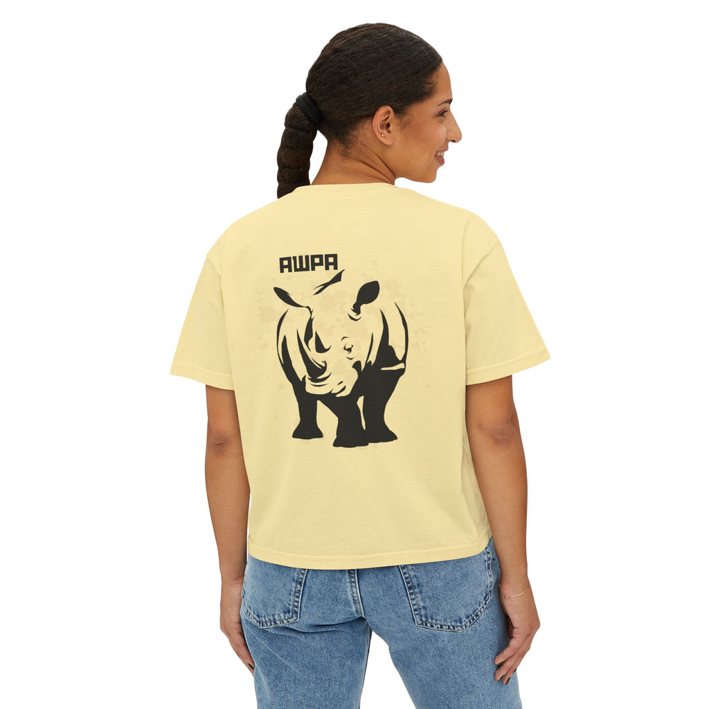 AWPA Women's Boxy Tee - Artistic Graphic Crop Top, Casual Style, Trendy Outfits, Gift for Her, Summer Wear
