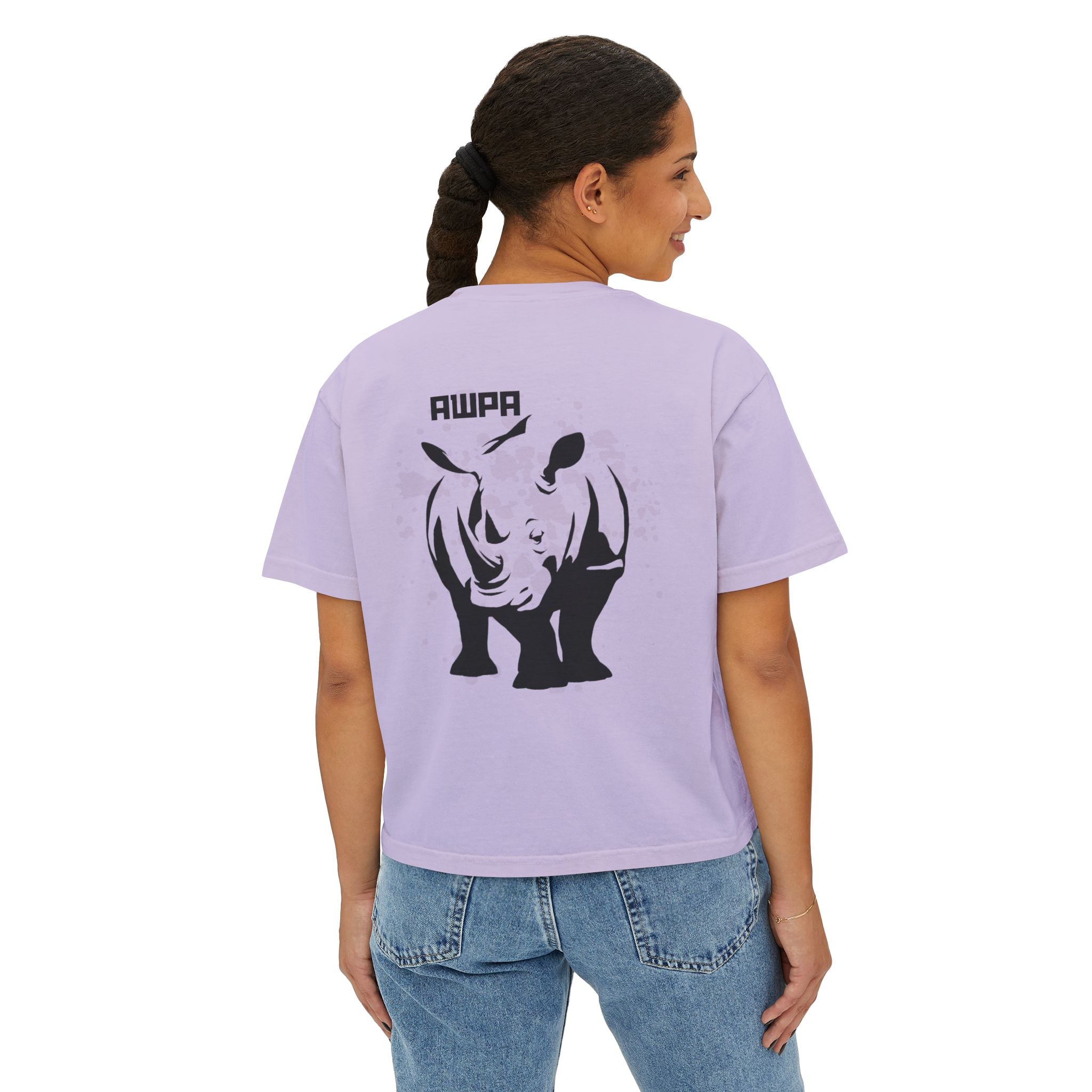 AWPA Women's Boxy Tee - Artistic Graphic Crop Top, Casual Style, Trendy Outfits, Gift for Her, Summer Wear