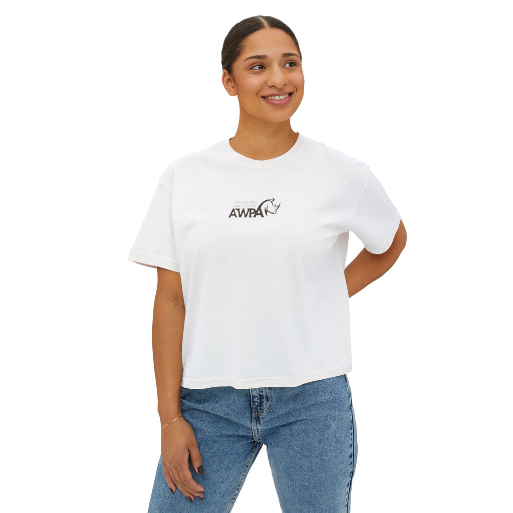 AWPA Women's Boxy Tee - Artistic Graphic Crop Top, Casual Style, Trendy Outfits, Gift for Her, Summer Wear