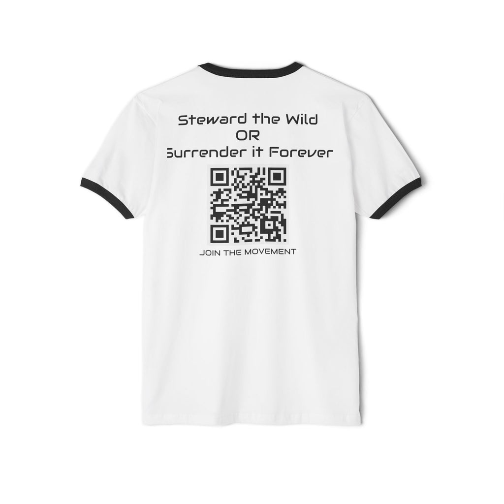 Eco-Friendly Giraffe Ringer T-Shirt, Animal Lover Gift, Nature Conservation Tee, Fun Casual Wear, Unique Graphic Shirt