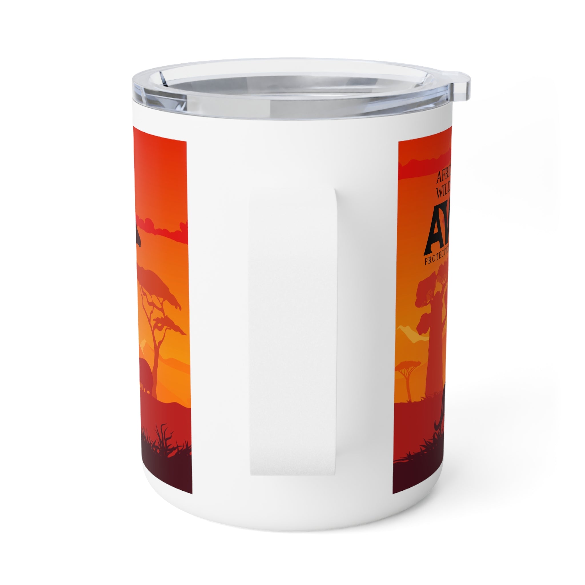 Safari Sunset Insulated Coffee Mug, 10oz - Wildlife Lover's Gift, Adventure Travel Mug, Camping & Outdoor Needs