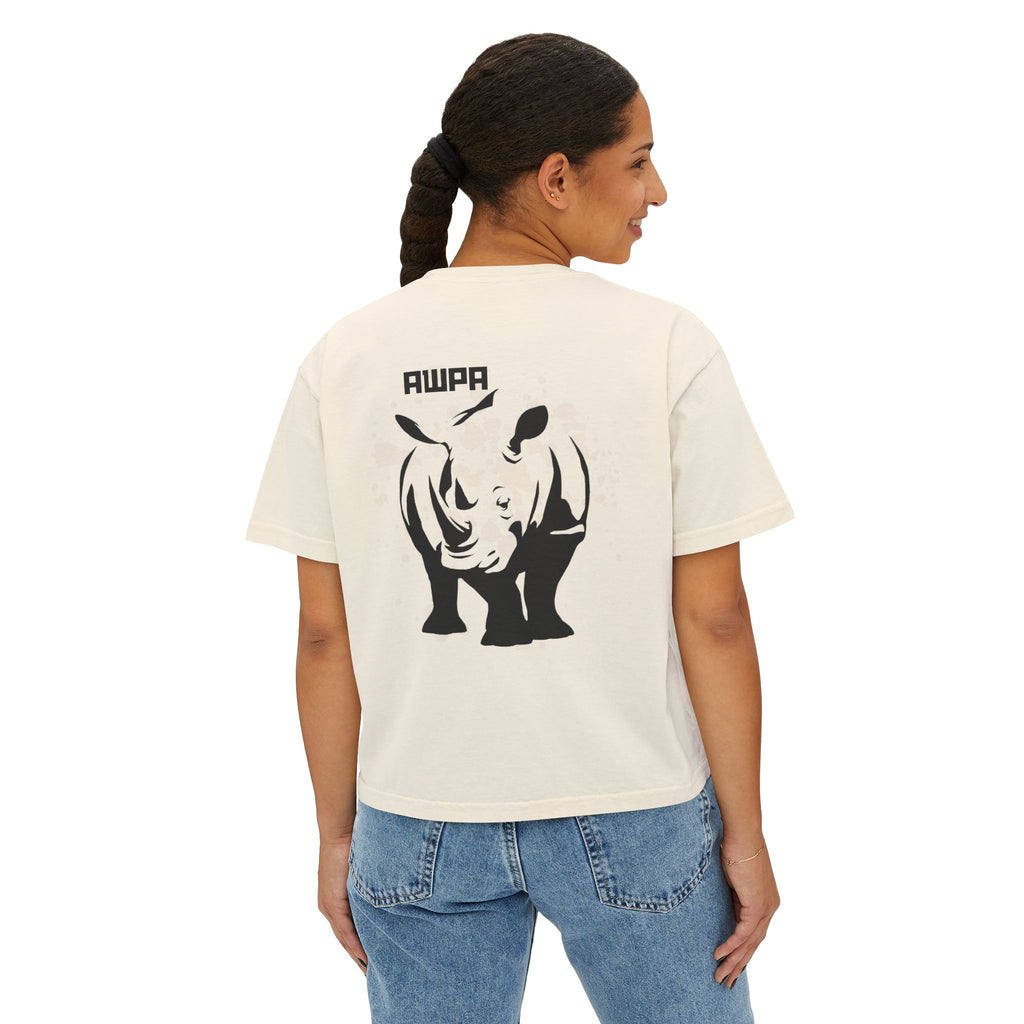AWPA Women's Boxy Tee - Artistic Graphic Crop Top, Casual Style, Trendy Outfits, Gift for Her, Summer Wear
